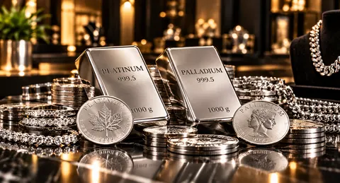 Platin- und Palladiumbarren sowie Münzen